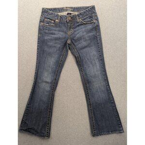 Amethyst Jeans Womens 7 Blue Bootcut Low Rise Stretch Denim Medium Wash Juniors